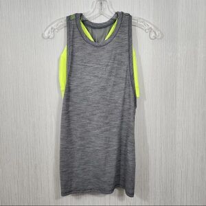 Lululemon Athletica Charcoal and Lime Tank Top size 8 like new